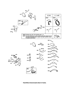 Alternator/Wires Diagram and Parts List for 210400 0035-0570 Briggs and Stratton Engine